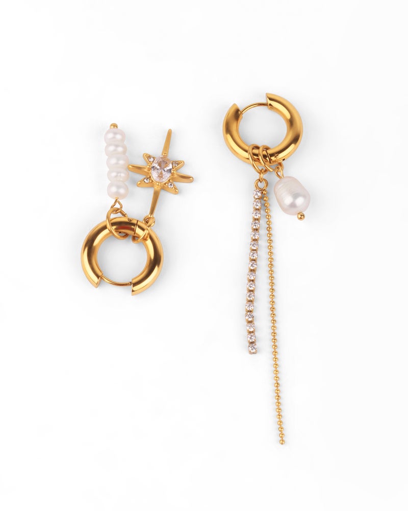 TAAHIRA Flora Zircon Pearl Earrings - Image 1
